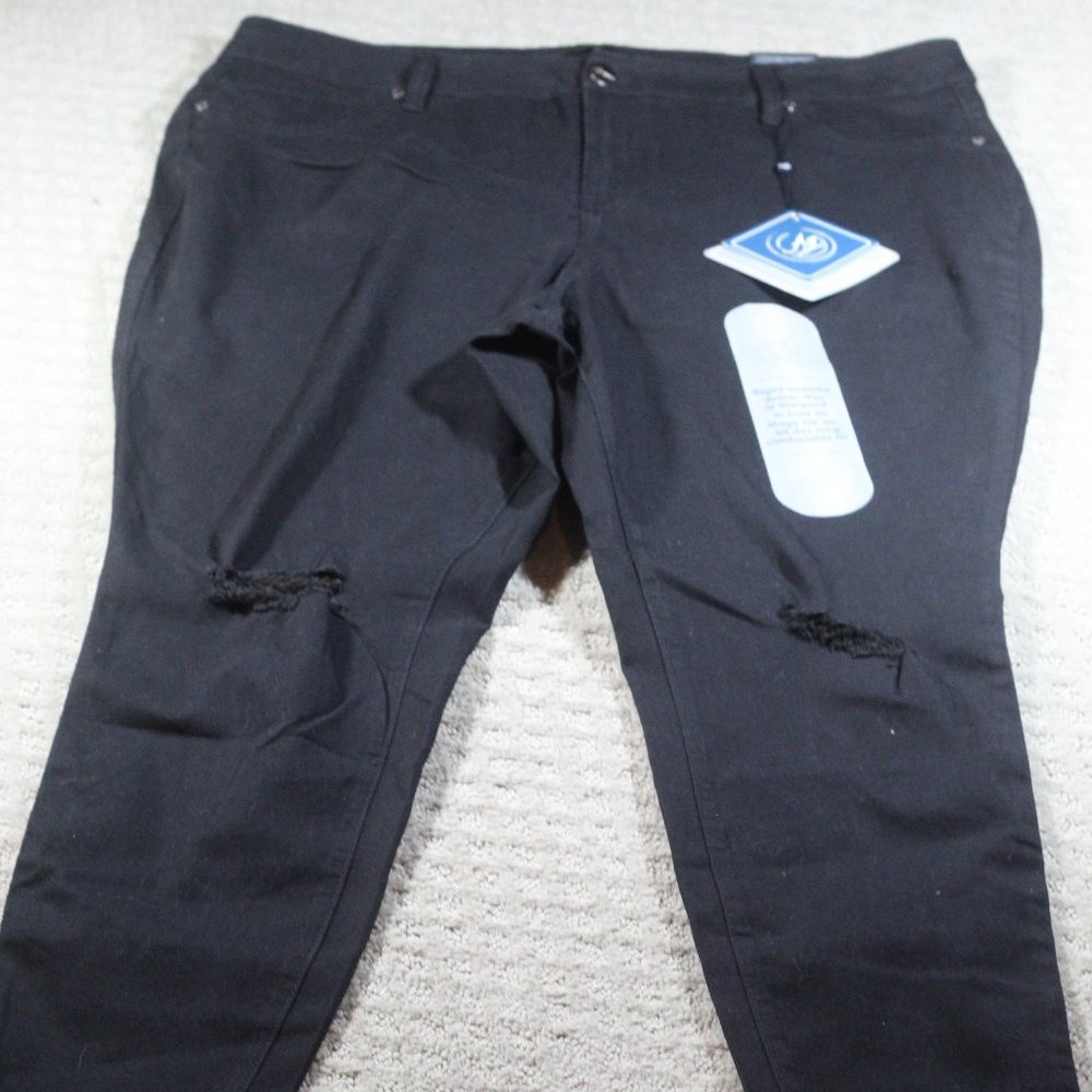 NWT A3 Size 20W High Rise Denim Black Pants